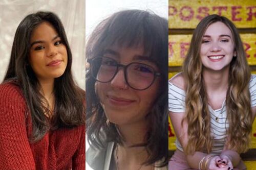 Portraits of three students